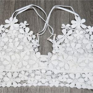 NWT White Eyelet Longline Lace Cami Top S